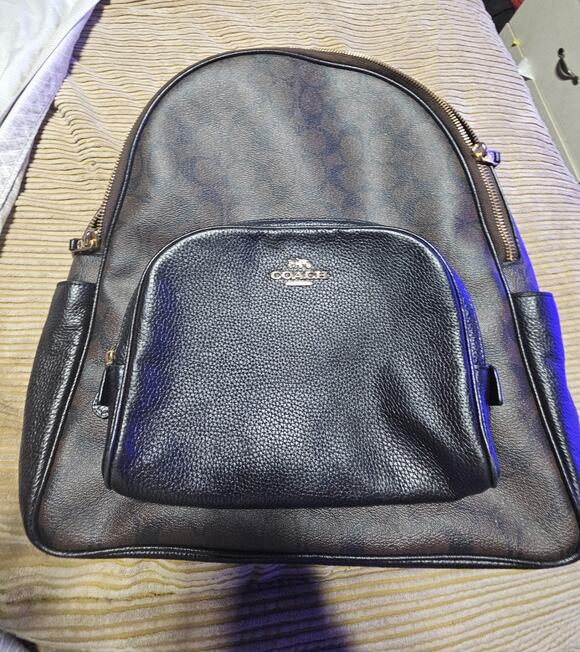 Coach Handbags - Coach Court C5671 Backpack in Signature Canvas Brown Black